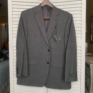 $500 Ralph Lauren Grey plaid 2 piece Suit NWT